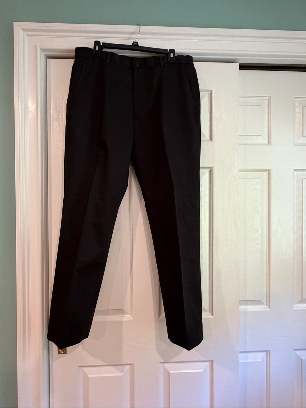 Brooks Brothers Black Men's Flat Front Chino Stretch Pants - Tailored Straight